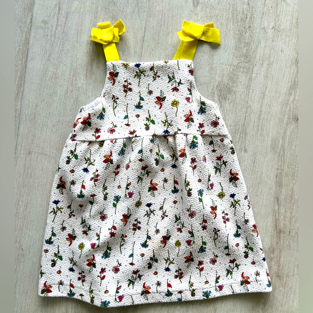 Zara Girls Floral Dress with Grosgrain Ribbon Straps 2-3